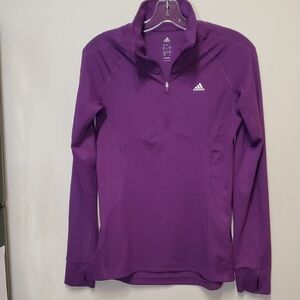 85. 💥3/$20💥 Adidas Purple Long Sleeve Zip Pullover - Size Small